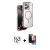MARSİLYAN™- iPhone 16 Pro Max Kılıf Zirve Klasik Prime - Siyah 3D Antistatik Mat Seramik Nano Ekran Koruyucu + Pers Alüminyum Kamera Lens - GS