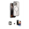 MARSİLYAN™- iPhone 16 Pro Max Kılıf Zirve Klasik Prime - Siyah 3D Antistatik Mat Seramik Nano Ekran Koruyucu + PVD Metal Kamera Lens - GD