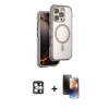 MARSİLYAN™- iPhone 16 Pro Max Kılıf Zirve Klasik Prime - Siyah 3D Antistatik Mat Seramik Nano Ekran Koruyucu + PVD Metal Kamera Lens - GS