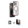 MARSİLYAN™- iPhone 16 Pro Max Kılıf Zirve Klasik Prime - Siyah 3D Antistatik Mat Seramik Nano Ekran Koruyucu + PVD Metal Kamera Lens - GS