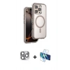 MARSİLYAN™- iPhone 16 Pro Max Kılıf Zirve Klasik Prime - Siyah 3D Antistatik Seramik Nano Ekran Koruyucu + Pers Alüminyum Kamera Lens - GI