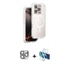 MARSİLYAN™- iPhone 16 Pro Max Kılıf Zirve Klasik Prime - Siyah 3D Antistatik Seramik Nano Ekran Koruyucu + Pers Alüminyum Kamera Lens - GI