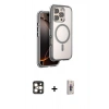 MARSİLYAN™- iPhone 16 Pro Max Kılıf Zirve Klasik Prime - Siyah Bilvis 3D Cam Ekran Koruyucu + PVD Metal Kamera Lens - GD