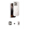 MARSİLYAN™- iPhone 16 Pro Max Kılıf Zirve Klasik Prime - Siyah Bilvis 3D Cam Ekran Koruyucu + PVD Metal Kamera Lens - GD