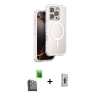 MARSİLYAN™- iPhone 16 Pro Max Kılıf Zirve Klasik Prime - Siyah Bilvis 3D Cam Ekran Koruyucu + Raze Metal Kamera Lens - SH