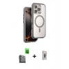 MARSİLYAN™- iPhone 16 Pro Max Kılıf Zirve Klasik Prime - Siyah Bilvis 3D Cam Ekran Koruyucu + Raze Metal Kamera Lens - SH