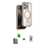MARSİLYAN™- iPhone 16 Pro Max Kılıf Zirve Klasik Prime - Siyah Bilvis 3D Cam Ekran Koruyucu + Raze Metal Kamera Lens - SH