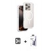 MARSİLYAN™- iPhone 16 Pro Max Kılıf Zirve Klasik Prime - Siyah Bilvis 3X AR Hayalet Cam Ekran Koruyucu + PVD Metal Kamera Lens - GS
