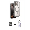MARSİLYAN™- iPhone 16 Pro Max Kılıf Zirve Klasik Prime - Siyah Bilvis 3X AR Hayalet Cam Ekran Koruyucu + PVD Metal Kamera Lens - GS
