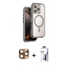 MARSİLYAN™- iPhone 16 Pro Max Kılıf Zirve Klasik Prime - Siyah Bilvis 3X AR Hayalet Cam Ekran Koruyucu + Pers Alüminyum Kamera Lens - CLTM