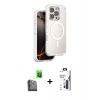 MARSİLYAN™- iPhone 16 Pro Max Kılıf Zirve Klasik Prime - Siyah Bilvis 3X AR Hayalet Cam Ekran Koruyucu + Raze Metal Kamera Lens - SH