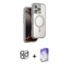 MARSİLYAN™- iPhone 16 Pro Max Kılıf Zirve Klasik Prime - Siyah Bilvis 5in1 3D Magic Cam Ekran Koruyucu + Gri Pers Alüminyum Kamera Lens