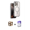 MARSİLYAN™- iPhone 16 Pro Max Kılıf Zirve Klasik Prime - Siyah Bilvis 5in1 3D Magic Cam Ekran Koruyucu + Pers Alüminyum Kamera Lens - CLTM