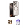 MARSİLYAN™- iPhone 16 Pro Max Kılıf Zirve Klasik Prime - Siyah Bilvis 5in1 3D Magic Cam Ekran Koruyucu + Pers Alüminyum Kamera Lens - CLTM