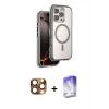 MARSİLYAN™- iPhone 16 Pro Max Kılıf Zirve Klasik Prime - Siyah Bilvis 5in1 3D Magic Cam Ekran Koruyucu + Pers Alüminyum Kamera Lens - CLTM