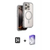 MARSİLYAN™- iPhone 16 Pro Max Kılıf Zirve Klasik Prime - Siyah Bilvis 5in1 3D Magic Cam Ekran Koruyucu + PVD Metal Kamera Lens - SH