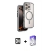 MARSİLYAN™- iPhone 16 Pro Max Kılıf Zirve Klasik Prime - Siyah Bilvis 5in1 3D Magic Cam Ekran Koruyucu + PVD Metal Kamera Lens - GS