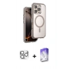 MARSİLYAN™- iPhone 16 Pro Max Kılıf Zirve Klasik Prime - Siyah Bilvis 5in1 3D Magic Cam Ekran Koruyucu + Pers Alüminyum Kamera Lens - GS