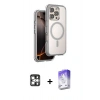 MARSİLYAN™- iPhone 16 Pro Max Kılıf Zirve Klasik Prime - Siyah Bilvis 5in1 3D Magic Cam Ekran Koruyucu + PVD Metal Kamera Lens - GS