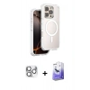 MARSİLYAN™- iPhone 16 Pro Max Kılıf Zirve Klasik Prime - Siyah Bilvis 5in1 5D Magic Hayalet Cam Ekran Koruyucu + Pers Alüminyum Kamera Lens - GS