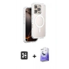 MARSİLYAN™- iPhone 16 Pro Max Kılıf Zirve Klasik Prime - Siyah Bilvis 5in1 5D Magic Hayalet Cam Ekran Koruyucu + PVD Metal Kamera Lens - SH