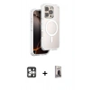 MARSİLYAN™- iPhone 16 Pro Max Kılıf Zirve Klasik Prime - Siyah Bilvis Hayalet Cam Ekran Koruyucu + PVD Metal Kamera Lens - GS