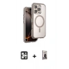 MARSİLYAN™- iPhone 16 Pro Max Kılıf Zirve Klasik Prime - Siyah Bilvis Hayalet Cam Ekran Koruyucu + PVD Metal Kamera Lens - GS