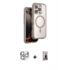 MARSİLYAN™- iPhone 16 Pro Max Kılıf Zirve Klasik Prime - Siyah Bilvis Hayalet Cam Ekran Koruyucu + Pers Alüminyum Kamera Lens - GS