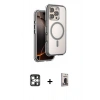 MARSİLYAN™- iPhone 16 Pro Max Kılıf Zirve Klasik Prime - Siyah Bilvis Hayalet Cam Ekran Koruyucu + PVD Metal Kamera Lens - GS