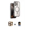 MARSİLYAN™- iPhone 16 Pro Max Kılıf Zirve Klasik Prime - Siyah Buffer Hayalet Cam Ekran Koruyucu + Pers Alüminyum Kamera Lens - CLTM
