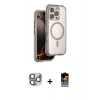 MARSİLYAN™- iPhone 16 Pro Max Kılıf Zirve Klasik Prime - Siyah Buffer Hayalet Cam Ekran Koruyucu + Pers Alüminyum Kamera Lens - GI