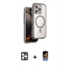 MARSİLYAN™- iPhone 16 Pro Max Kılıf Zirve Klasik Prime - Siyah Buffer Hayalet Cam Ekran Koruyucu + PVD Metal Kamera Lens - GD