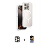 MARSİLYAN™- iPhone 16 Pro Max Kılıf Zirve Klasik Prime - Siyah Buffer Hayalet Cam Ekran Koruyucu + PVD Metal Kamera Lens - GD