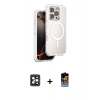 MARSİLYAN™- iPhone 16 Pro Max Kılıf Zirve Klasik Prime - Siyah Buffer Hayalet Cam Ekran Koruyucu + Siyah PVD Metal Kamera Lens