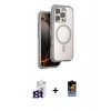 MARSİLYAN™- iPhone 16 Pro Max Kılıf Zirve Klasik Prime - Siyah Buffer Hayalet Cam Ekran Koruyucu + Titanyum Gri Bilvis Titan Kamera Lens