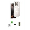 MARSİLYAN™- iPhone 16 Pro Max Kılıf Zirve Klasik Prime - Siyah Joko Magic 5D Hayalet Cam + Beyaz Raze Metal Kamera Lens