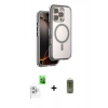 MARSİLYAN™- iPhone 16 Pro Max Kılıf Zirve Klasik Prime - Siyah Joko Magic 5D Hayalet Cam + Beyaz Raze Metal Kamera Lens