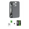 MARSİLYAN™- iPhone 16 Pro Max Kılıf Zirve Modern Prime - Şeffaf 360 Full Body Arka Koruyucu + Beyaz Raze Metal Kamera Lens