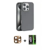 MARSİLYAN™- iPhone 16 Pro Max Kılıf Zirve Modern Prime - Şeffaf 360 Full Body Arka Koruyucu + Pers Alüminyum Kamera Lens - CLTM