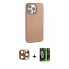 MARSİLYAN™- iPhone 16 Pro Max Kılıf Zirve Modern Prime - Şeffaf 360 Full Body Arka Koruyucu + Pers Alüminyum Kamera Lens - CLTM