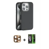 MARSİLYAN™- iPhone 16 Pro Max Kılıf Zirve Modern Prime - Şeffaf 360 Full Body Arka Koruyucu + Pers Alüminyum Kamera Lens - CLTM