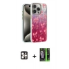 MARSİLYAN™- iPhone 16 Pro Max Kılıf Zirve Modern Prime - Şeffaf 360 Full Body Arka Koruyucu + Gold PVD Metal Kamera Lens