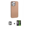 MARSİLYAN™- iPhone 16 Pro Max Kılıf Zirve Modern Prime - Şeffaf 360 Full Body Arka Koruyucu + PVD Metal Kamera Lens - GS