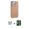 MARSİLYAN™- iPhone 16 Pro Max Kılıf Zirve Modern Prime - Şeffaf 360 Full Body Arka Koruyucu + Pers Alüminyum Kamera Lens - GS