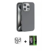 MARSİLYAN™- iPhone 16 Pro Max Kılıf Zirve Modern Prime - Şeffaf 360 Full Body Arka Koruyucu + Pers Alüminyum Kamera Lens - GS