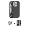 MARSİLYAN™- iPhone 16 Pro Max Kılıf Zirve Modern Prime - Şeffaf 360 Full Body Arka Koruyucu + Pers Alüminyum Kamera Lens - GS