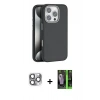 MARSİLYAN™- iPhone 16 Pro Max Kılıf Zirve Modern Prime - Şeffaf 360 Full Body Arka Koruyucu + Pers Alüminyum Kamera Lens - GI