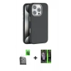 MARSİLYAN™- iPhone 16 Pro Max Kılıf Zirve Modern Prime - Şeffaf 360 Full Body Arka Koruyucu + Raze Metal Kamera Lens - SH