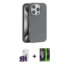 MARSİLYAN™- iPhone 16 Pro Max Kılıf Zirve Modern Prime - Şeffaf 360 Full Body Arka Koruyucu + Siyah Bilvis Titan Kamera Lens