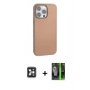 MARSİLYAN™- iPhone 16 Pro Max Kılıf Zirve Modern Prime - Şeffaf 360 Full Body Arka Koruyucu + PVD Metal Kamera Lens - SH